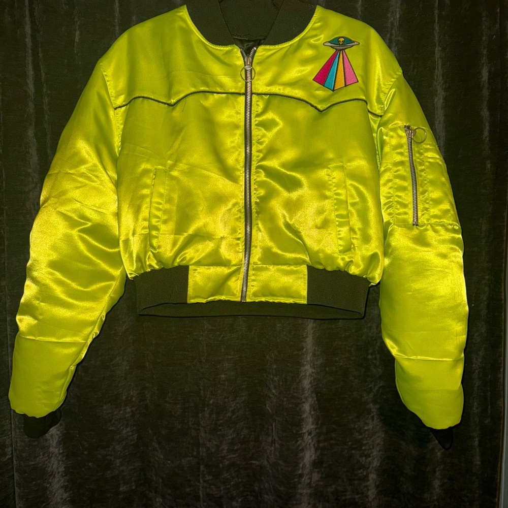 CLUB EXX Vibrant Yellow UFO Embroidered Women's Jacket - Picture 9 of 9